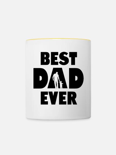 Bester Vater aller Zeiten - Tasse zweifarbig - Weiß/Gelb