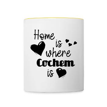 Zuhause in Cochem - Home is where Cochem is - Tasse zweifarbig - Weiß/Gelb - Vorne