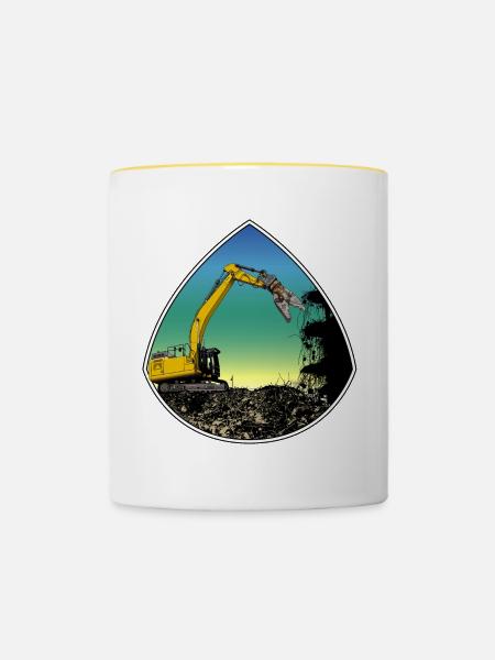 Abreissbagger - Tasse zweifarbig - Weiß/Gelb
