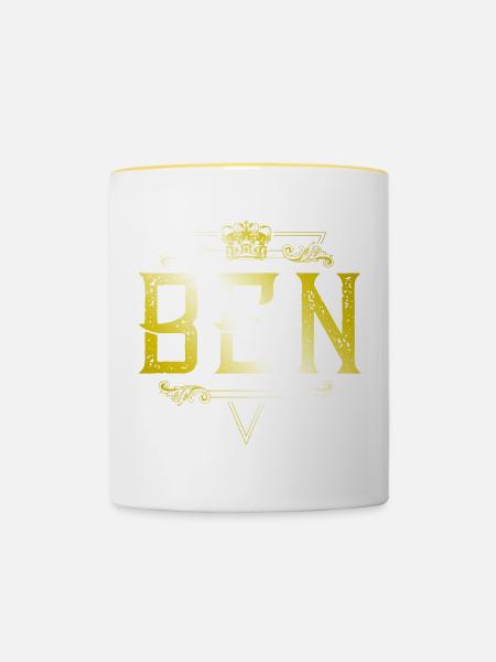 Ben - Tasse zweifarbig - Weiß/Gelb