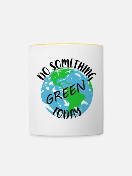Naturschutz Klima Naturschützer Meer - Tasse zweifarbig - Weiß/Gelb