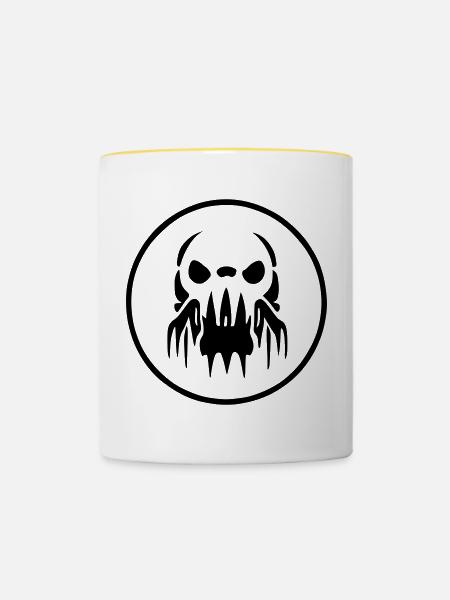 Logo Zombie Alien - Tasse zweifarbig - Weiß/Gelb