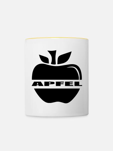 Apfel einfach ein Apfel - Tasse zweifarbig - Weiß/Gelb