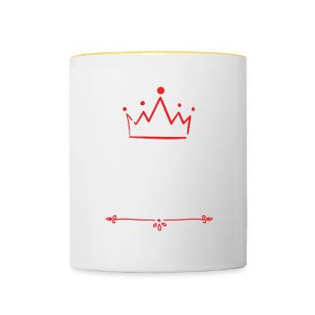 Kevin - Tasse zweifarbig - Weiß/Gelb - Vorne