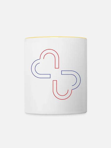 Dual-Core - Tasse zweifarbig - Weiß/Gelb