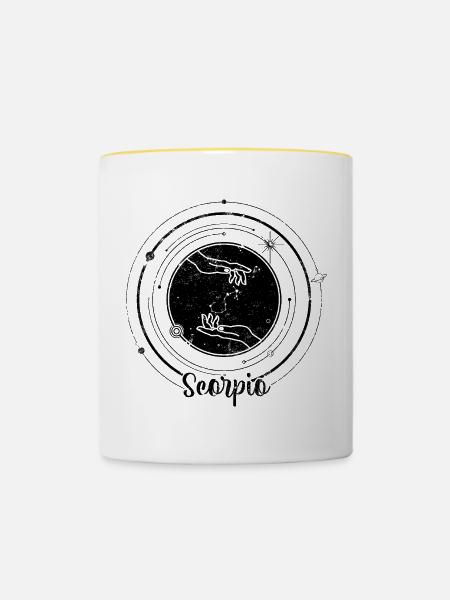 Mitternachts-Schneeflocken-Silhouette - Tasse zweifarbig - Weiß/Gelb