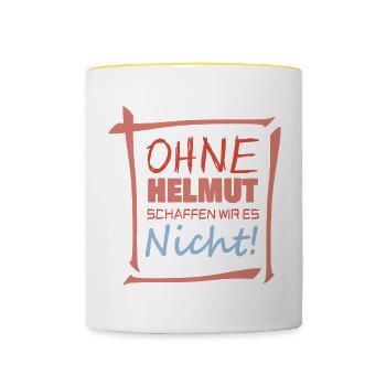 helmut - Tasse zweifarbig - Weiß/Gelb - Vorne