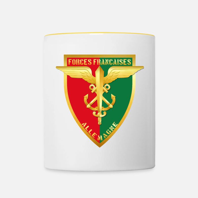 French forces in Germany - Contrasting Mug - white/yellow