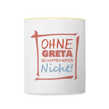 Greta - Contrasting Mug - white/yellow - Front
