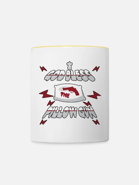 Kopfkissen Waffe - Tasse zweifarbig - Weiß/Gelb