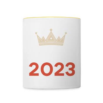Prag 2023 - Tasse zweifarbig - Weiß/Gelb - Vorne
