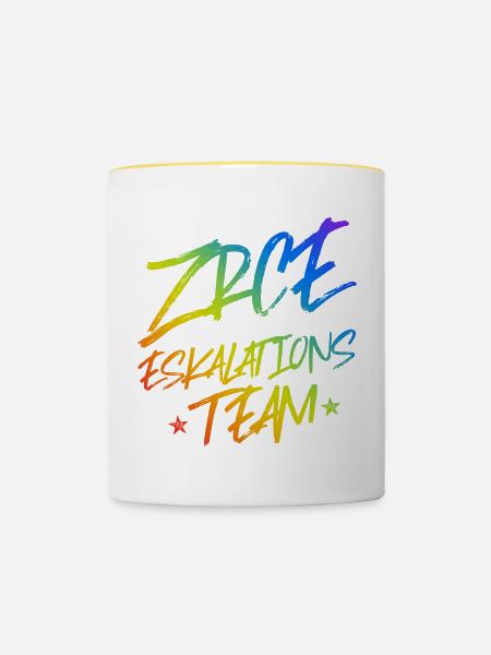 Zrce Eskalation - Tasse zweifarbig - Weiß/Gelb