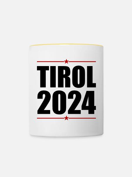 Tirol 2024 - Tasse zweifarbig - Weiß/Gelb