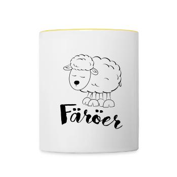 Faroe Islands Sheep - Contrasting Mug - white/yellow - Front