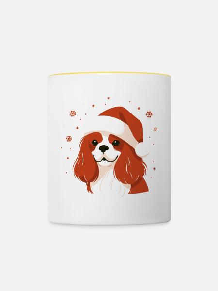 Weihnachtspullover - Niedliches Geschenk - Tasse zweifarbig - Weiß/Gelb