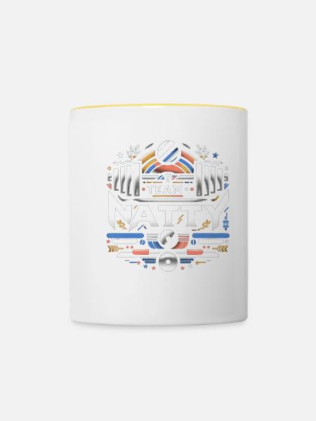 Team Natty 7 - Tasse zweifarbig - Weiß/Gelb