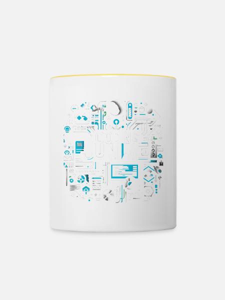 Coding Junkie 16 - Tasse zweifarbig - Weiß/Gelb