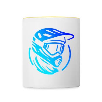 Cycliste Femme Cyclisme Cyclisme VTT - Mug contrasté - blanc/jaune - Devant