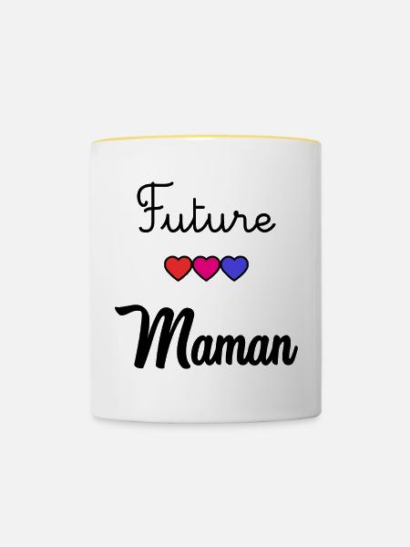 WERDENDE MAMA - Tasse zweifarbig - Weiß/Gelb