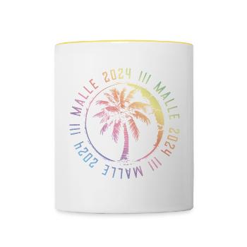 Malle 2024 Vacances Majorque Coloré - Mug contrasté - blanc/jaune - Devant