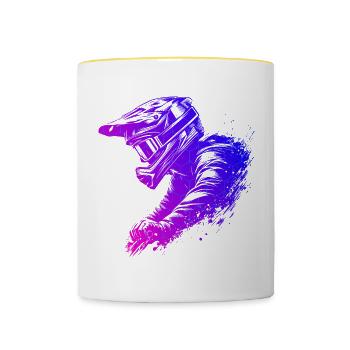 Cyclisme VTT Cyclisme Femme VTT - Mug contrasté - blanc/jaune - Devant