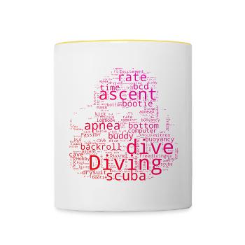 Scuba Diver Herren Scuba Tauchen Scuba Taucher - Tasse zweifarbig - Weiß/Gelb - Vorne