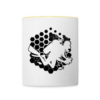 Diving Free Dive Diver Women Diving - Contrasting Mug - white/yellow - Front