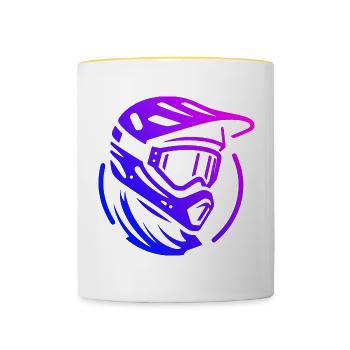 Cyclisme VTT Homme Cyclisme VTT - Mug contrasté - blanc/jaune - Devant