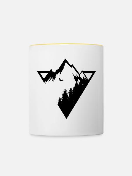 Berg - Tasse zweifarbig - Weiß/Gelb