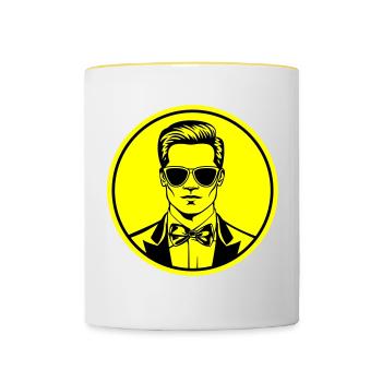 Marié de l’enterrement de vie de garçon - Mug contrasté - blanc/jaune - Devant