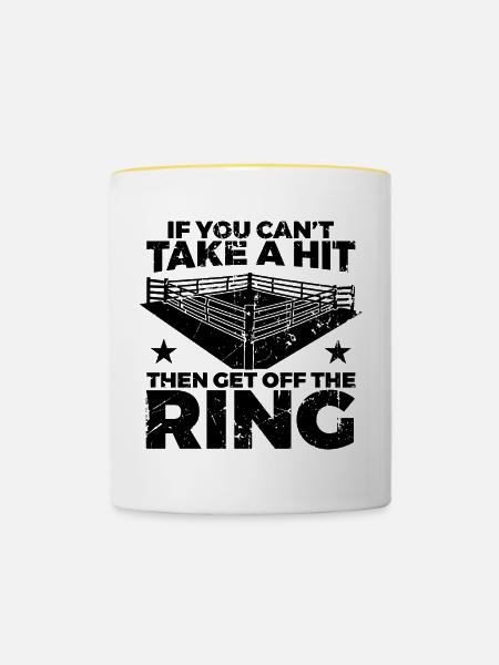 Boxerspruch - Tasse zweifarbig - Weiß/Gelb