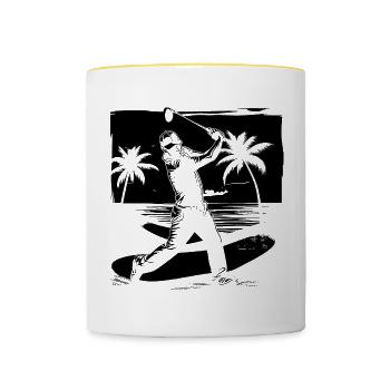 Golf - Tasse zweifarbig - Weiß/Gelb - Vorne