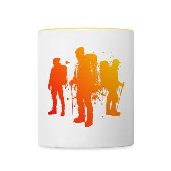 Grimpeur Hommes Escalade Escalade de bloc Femmes - Mug contrasté - blanc/jaune - Devant