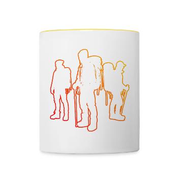 Climbing Bouldering Climbing Boulder Climber - Contrasting Mug - white/yellow - Front