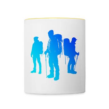 Bouldern Climbing Kletterer Herren Boulder - Tasse zweifarbig - Weiß/Gelb - Vorne