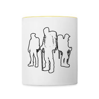 Escalade Bloc Klettern Bloc Bloc - Mug contrasté - blanc/jaune - Devant