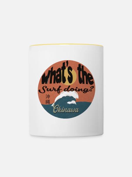 What’s The Surf Doing - Tasse zweifarbig - Weiß/Gelb