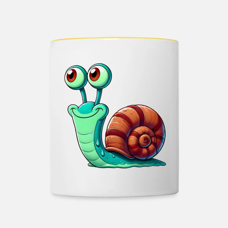 Escargot - Mug contrasté - blanc/jaune