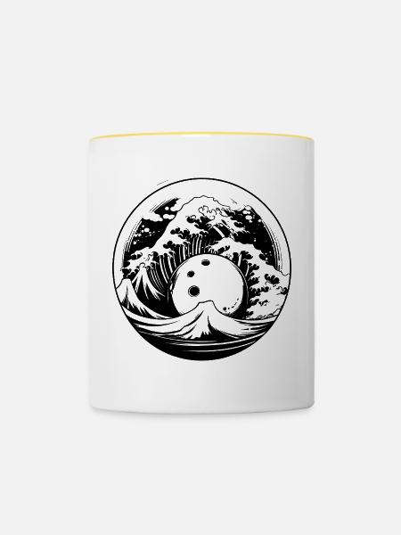 Bowling - Tasse zweifarbig - Weiß/Gelb