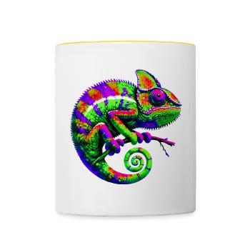 Chamäleon - Tasse zweifarbig - Weiß/Gelb - Vorne