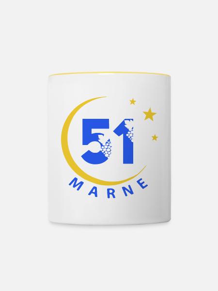 51 - Tasse zweifarbig - Weiß/Gelb