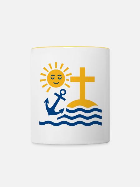 Greece Island Sun - Tasse zweifarbig - Weiß/Gelb