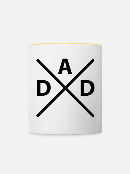 Dad Kreuz - Tasse zweifarbig - Weiß/Gelb