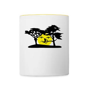 Face of Nature - Contrasting Mug - white/yellow - Front