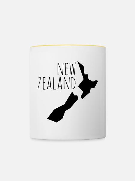 new zealand - Tasse zweifarbig - Weiß/Gelb