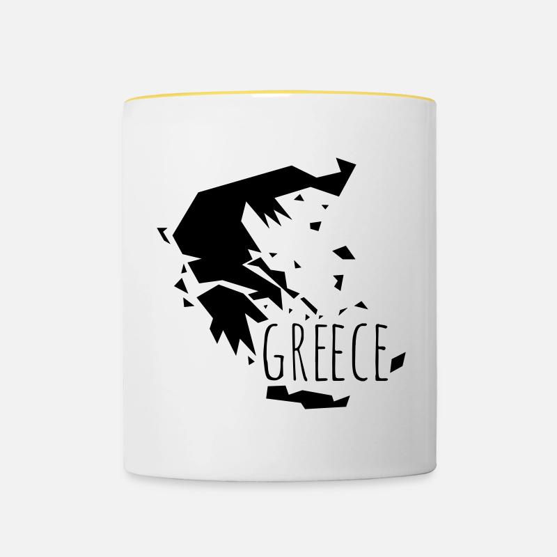 greece - Contrasting Mug - white/yellow