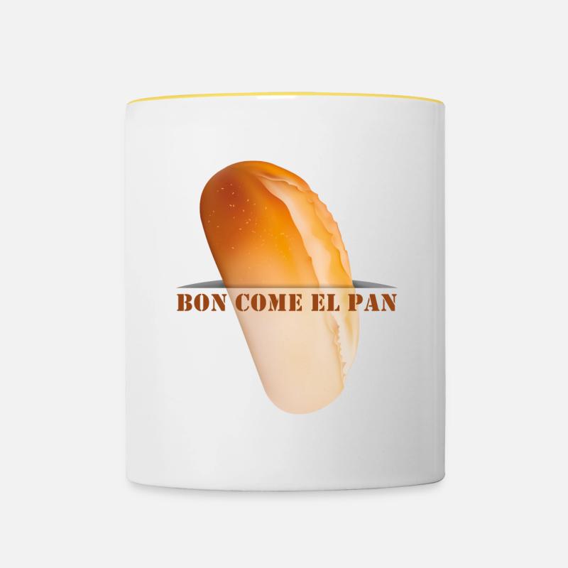 Bon come el pan - Lecker wie ein Brot - Tasse zweifarbig - Weiß/Gelb