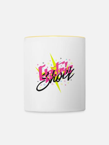 Electric Shock - Tasse zweifarbig - Weiß/Gelb
