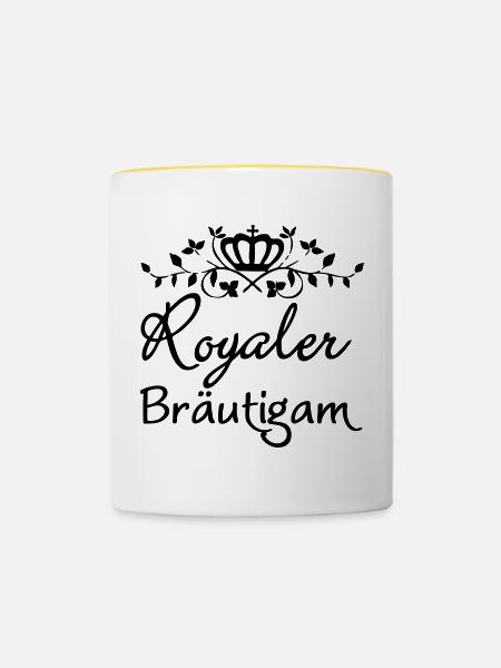 Royaler Bräutigam Geschenk - Tasse zweifarbig - Weiß/Gelb