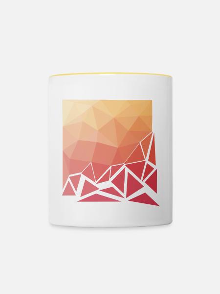 Fading Polygons - Tasse zweifarbig - Weiß/Gelb